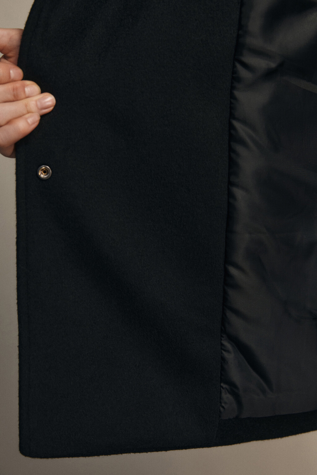 Пальто драповое со съемным воротником - цвет черный - 11