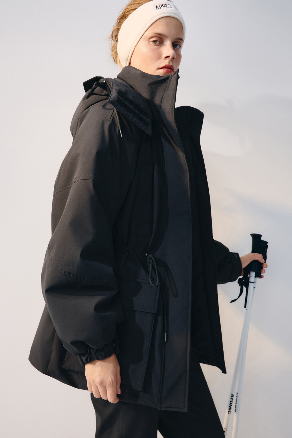 Куртка-парка горнолыжная с капюшоном - цвет черный - 1