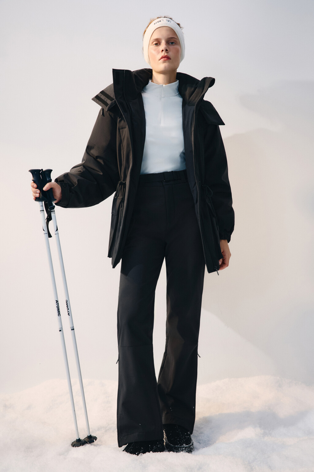 Куртка-парка горнолыжная с капюшоном - цвет черный - 2