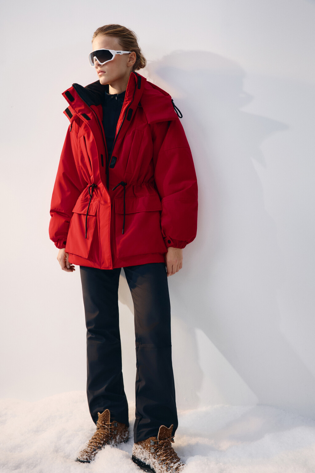 Куртка-парка горнолыжная с капюшоном - цвет красный - 2