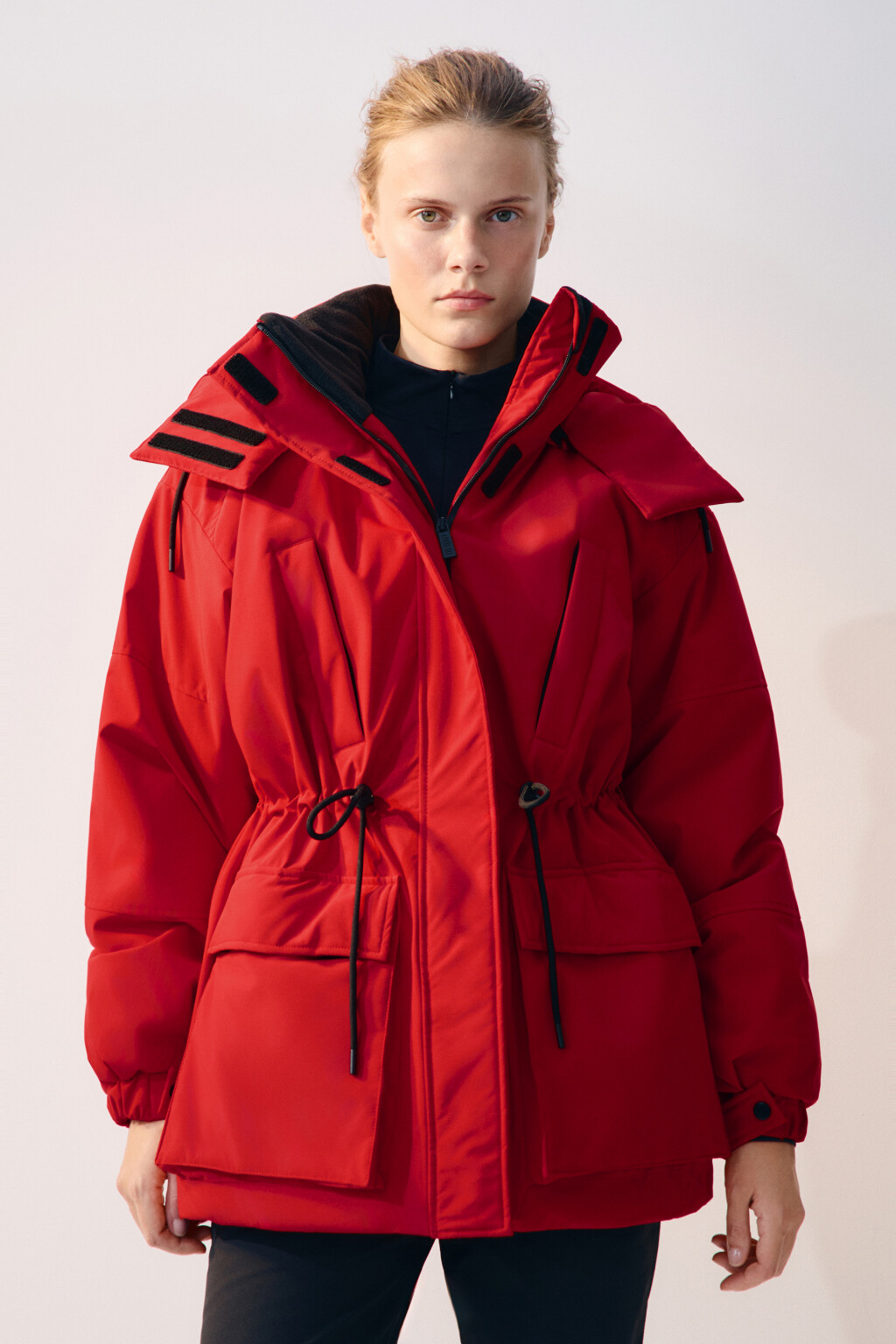 Куртка-парка горнолыжная с капюшоном - цвет красный - 3