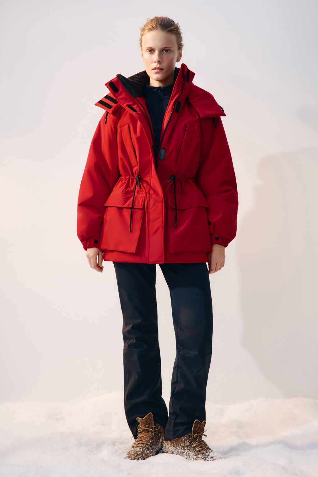Куртка-парка горнолыжная с капюшоном - цвет красный - 5