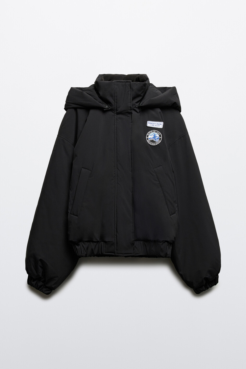 Куртка с капюшоном и нашивкой - цвет черный - 11