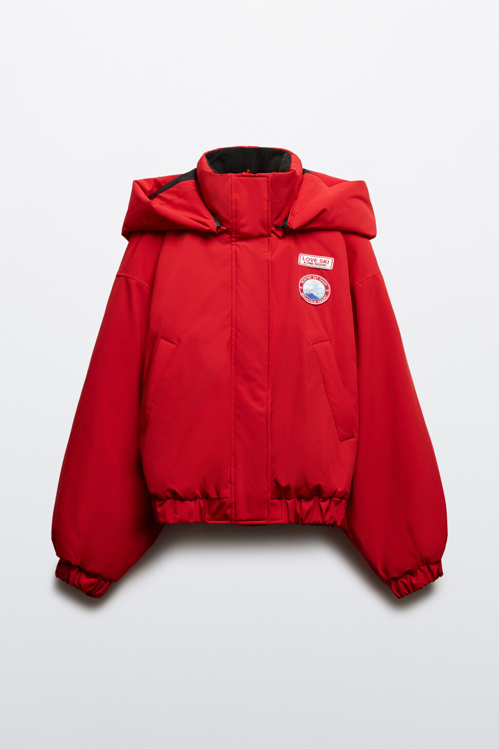 Куртка с капюшоном и нашивкой - цвет красный - 9