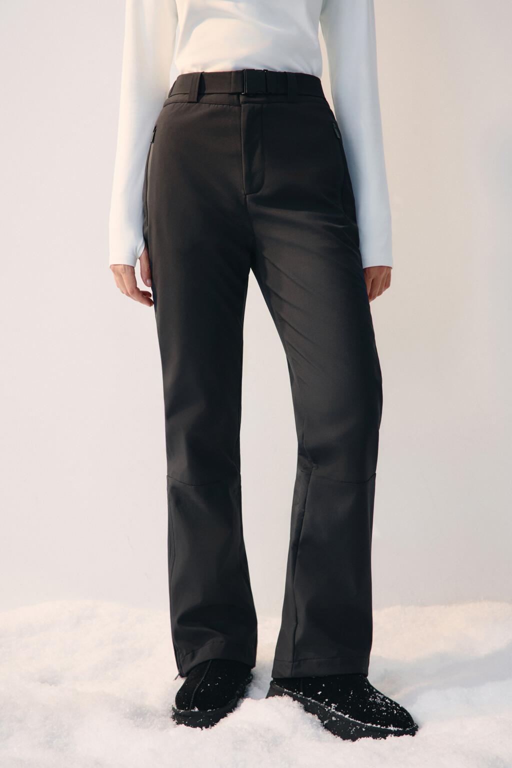 Брюки клеш горнолыжные утепленные - цвет черный - 2