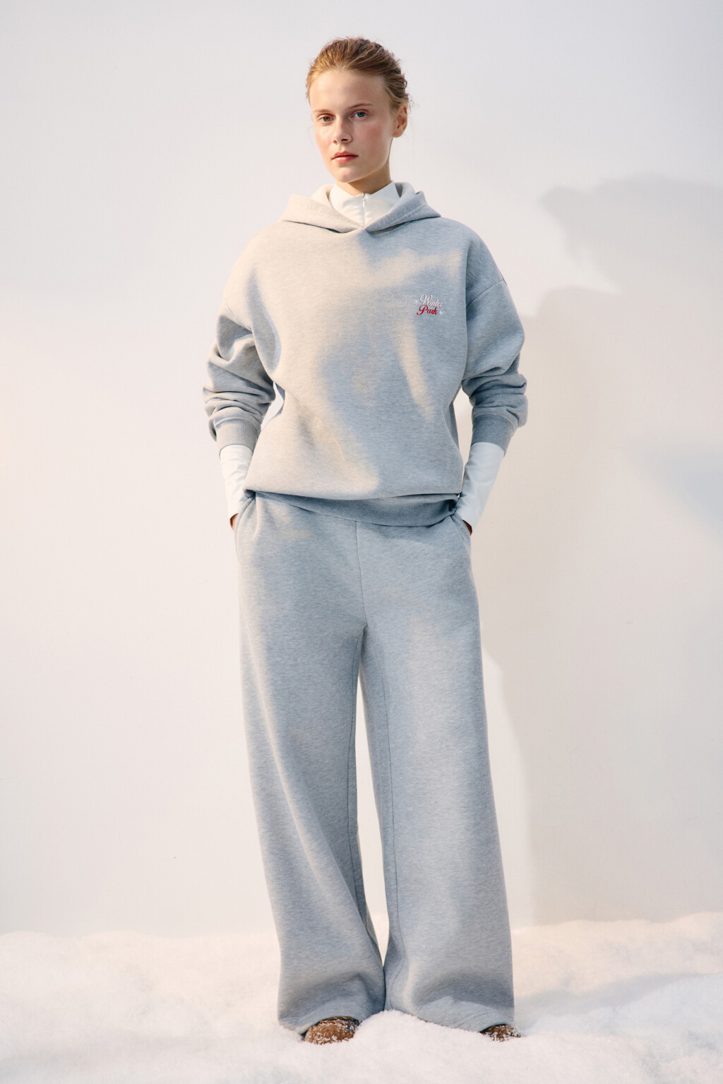 Брюки спортивные из футера с начесом - цвет серый - 5