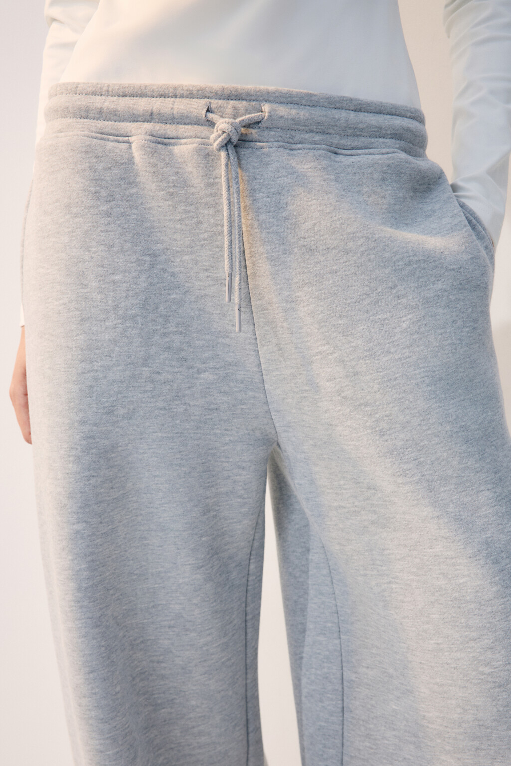 Брюки спортивные из футера с начесом - цвет серый - 6
