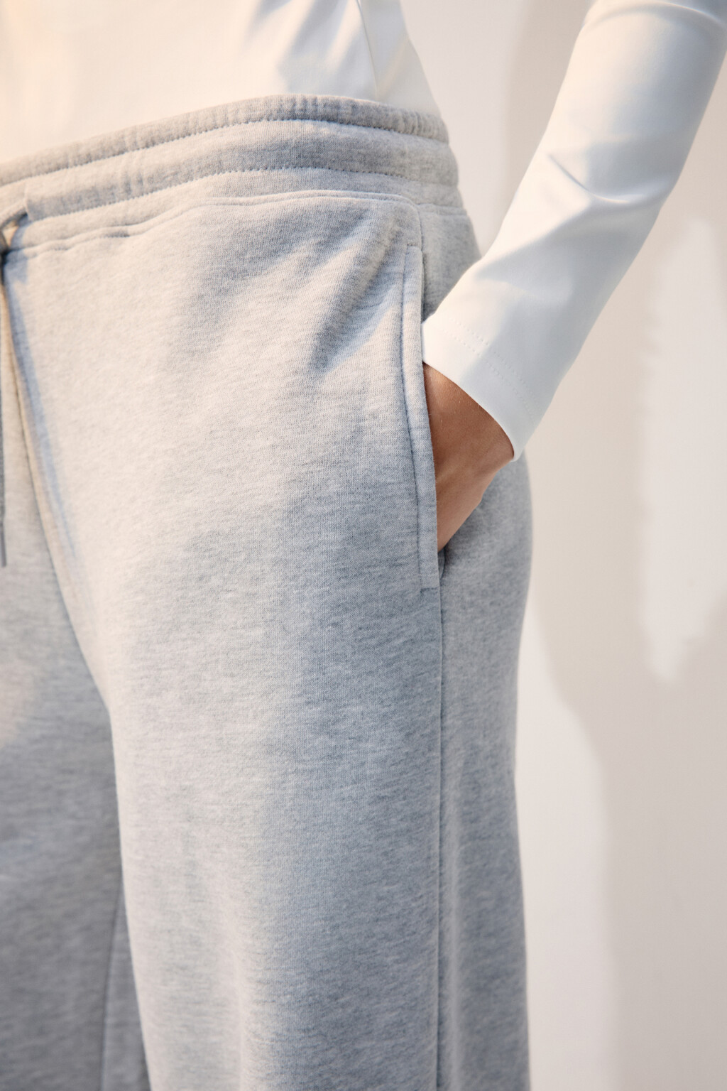 Брюки спортивные из футера с начесом - цвет серый - 7