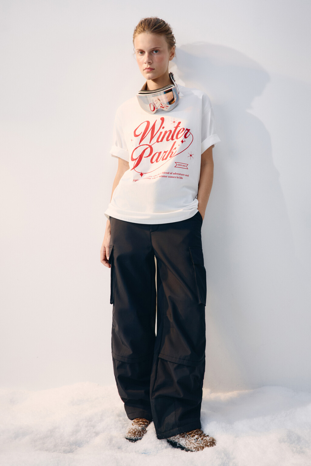 Футболка oversize спортивная с принтом - цвет ванильный - 6