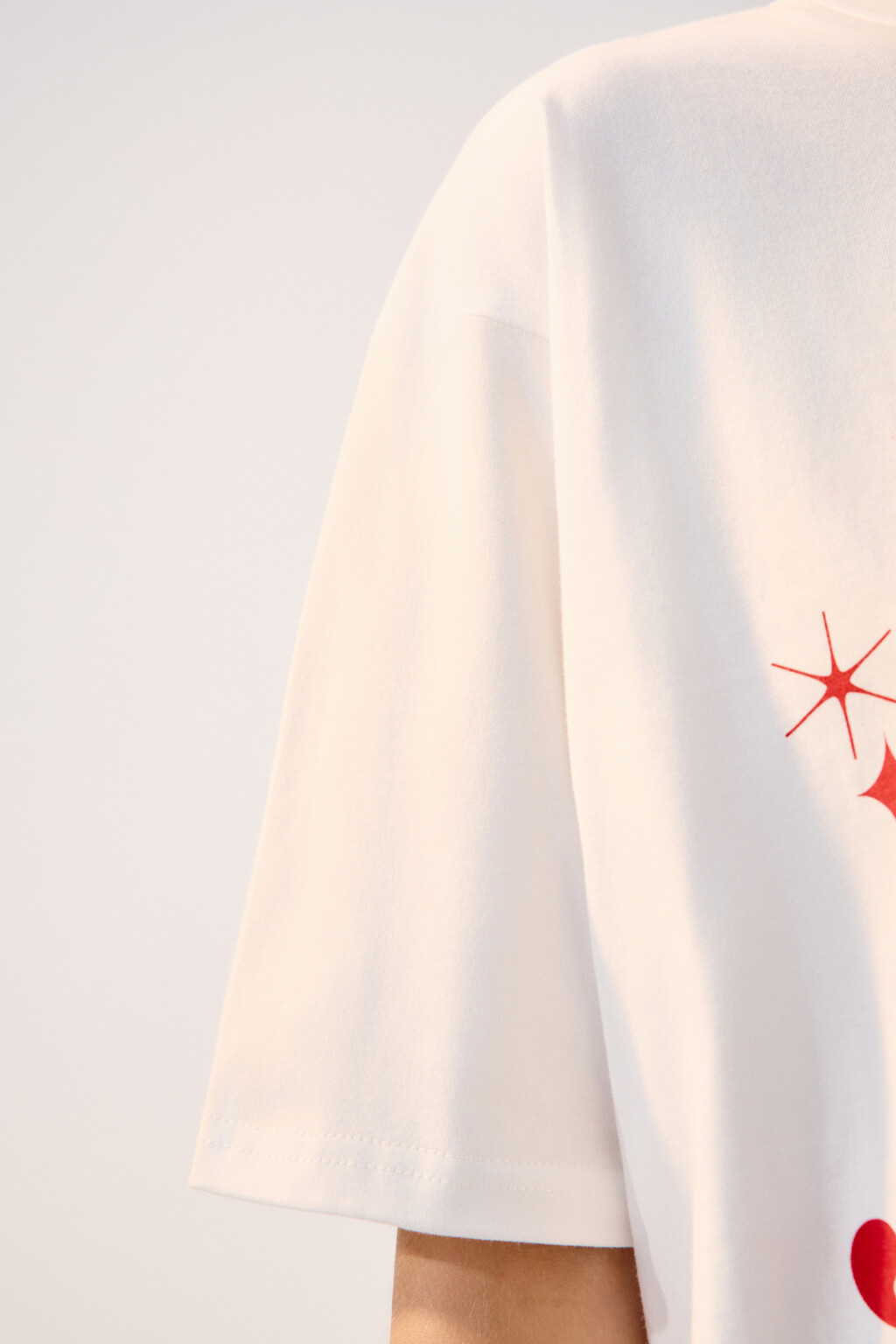 Футболка oversize спортивная с принтом - цвет ванильный - 8