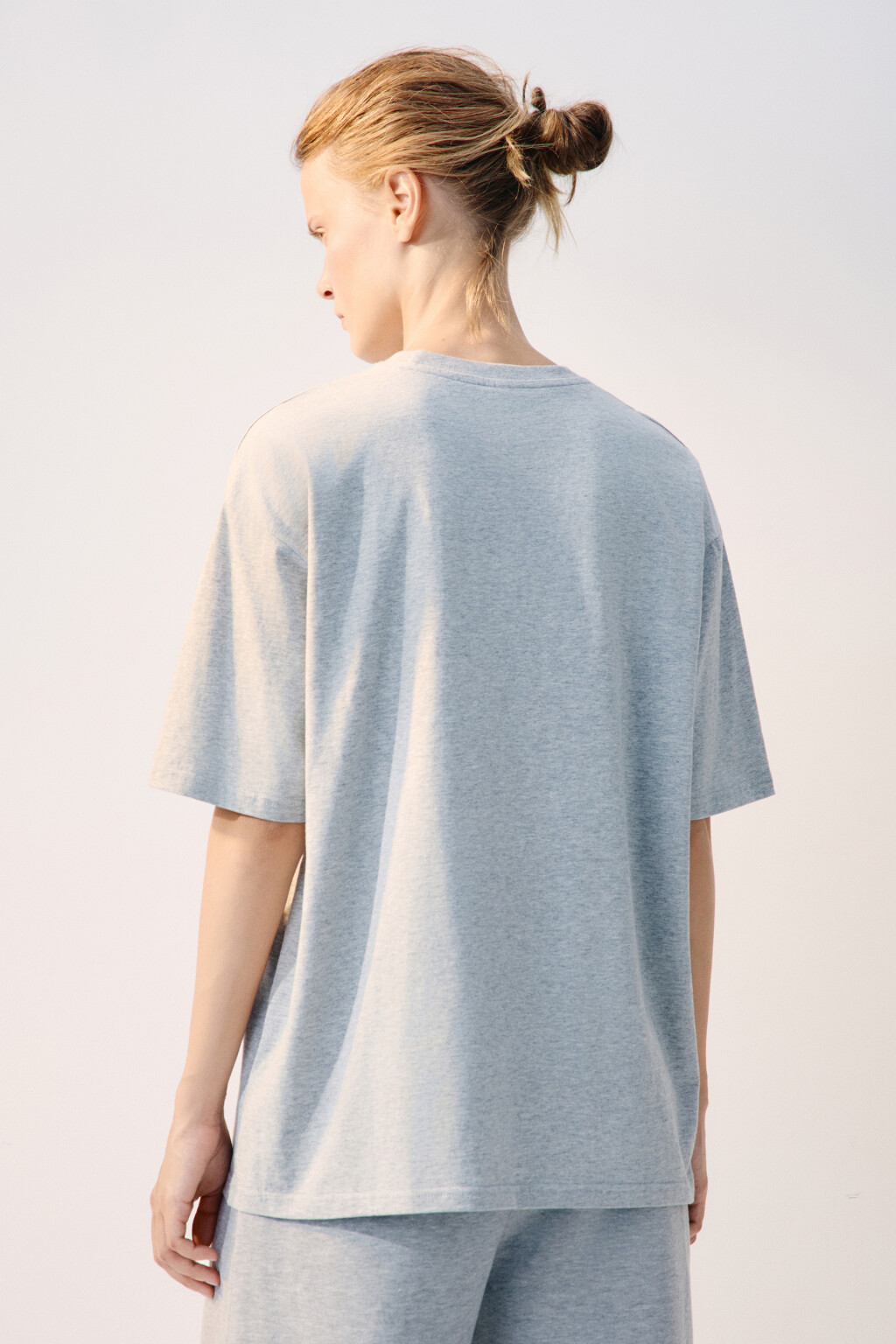 Футболка oversize спортивная с принтом - цвет серый - 4