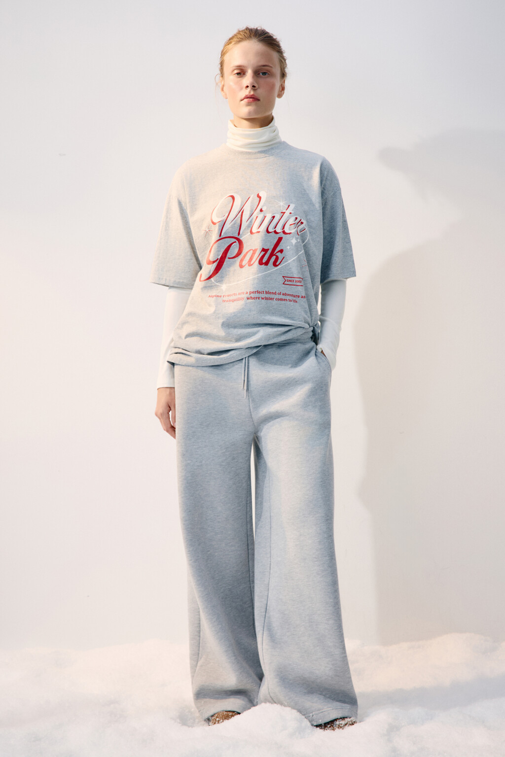 Футболка oversize спортивная с принтом - цвет серый - 5