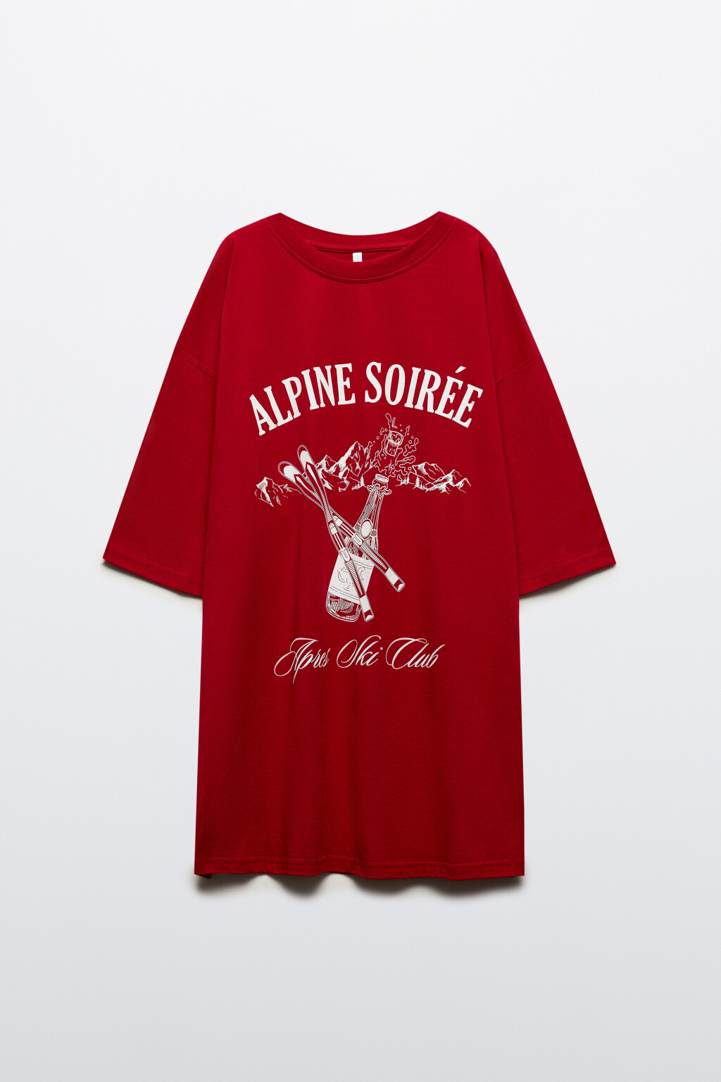 Футболка oversize спортивная с принтом - цвет красный - 7