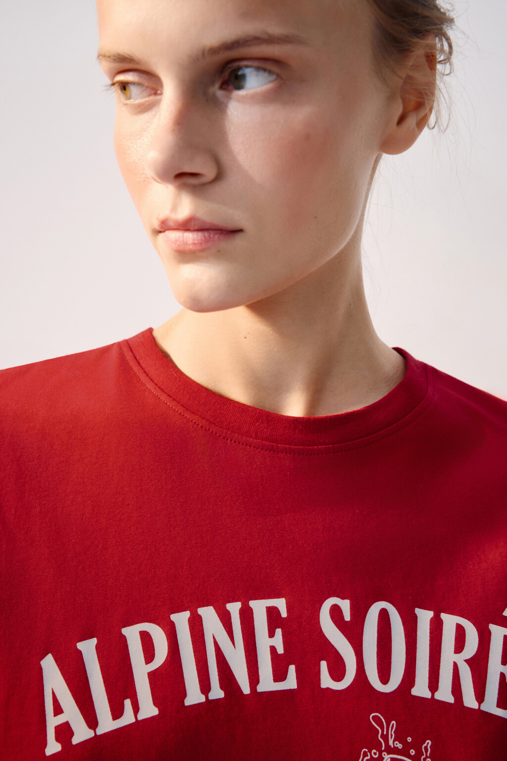 Футболка oversize спортивная с принтом - цвет красный - 5