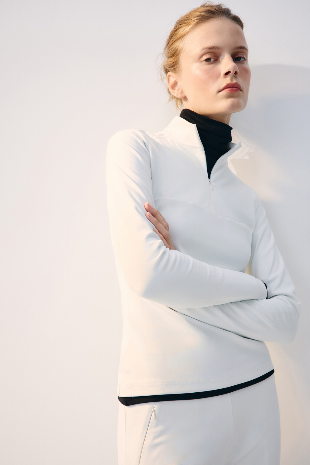 Лонгслив спортивный утепленный - цвет ванильный - 2