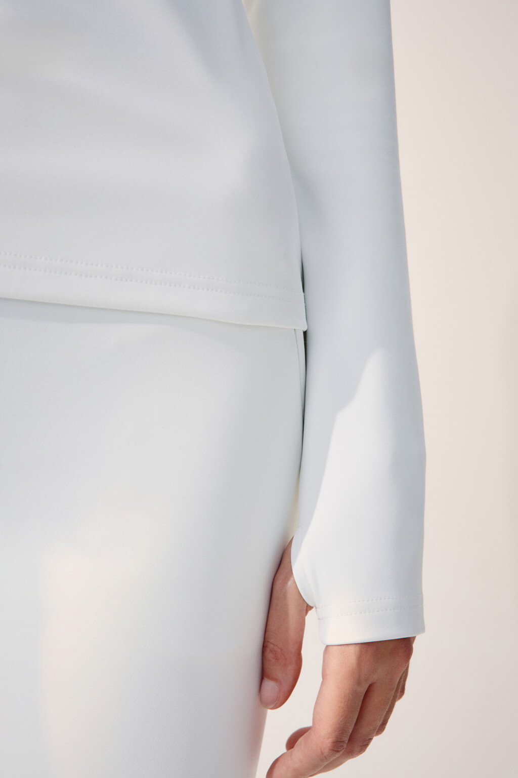 Лонгслив спортивный утепленный - цвет ванильный - 7