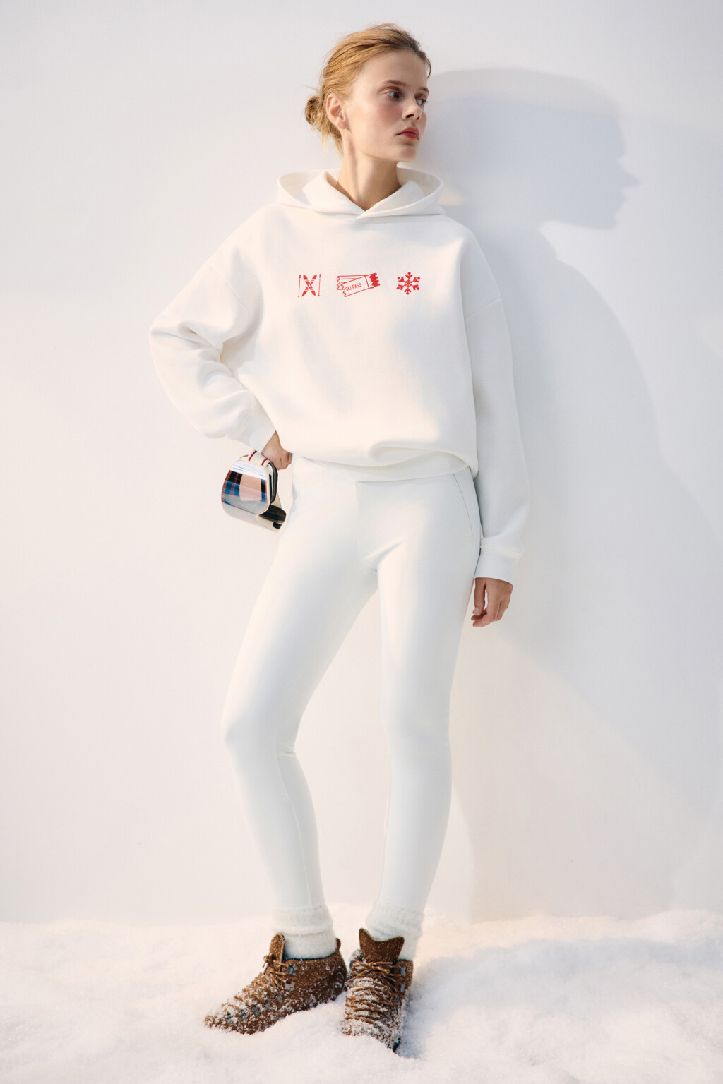 Худи oversize спортивная с принтом - цвет ванильный - 2