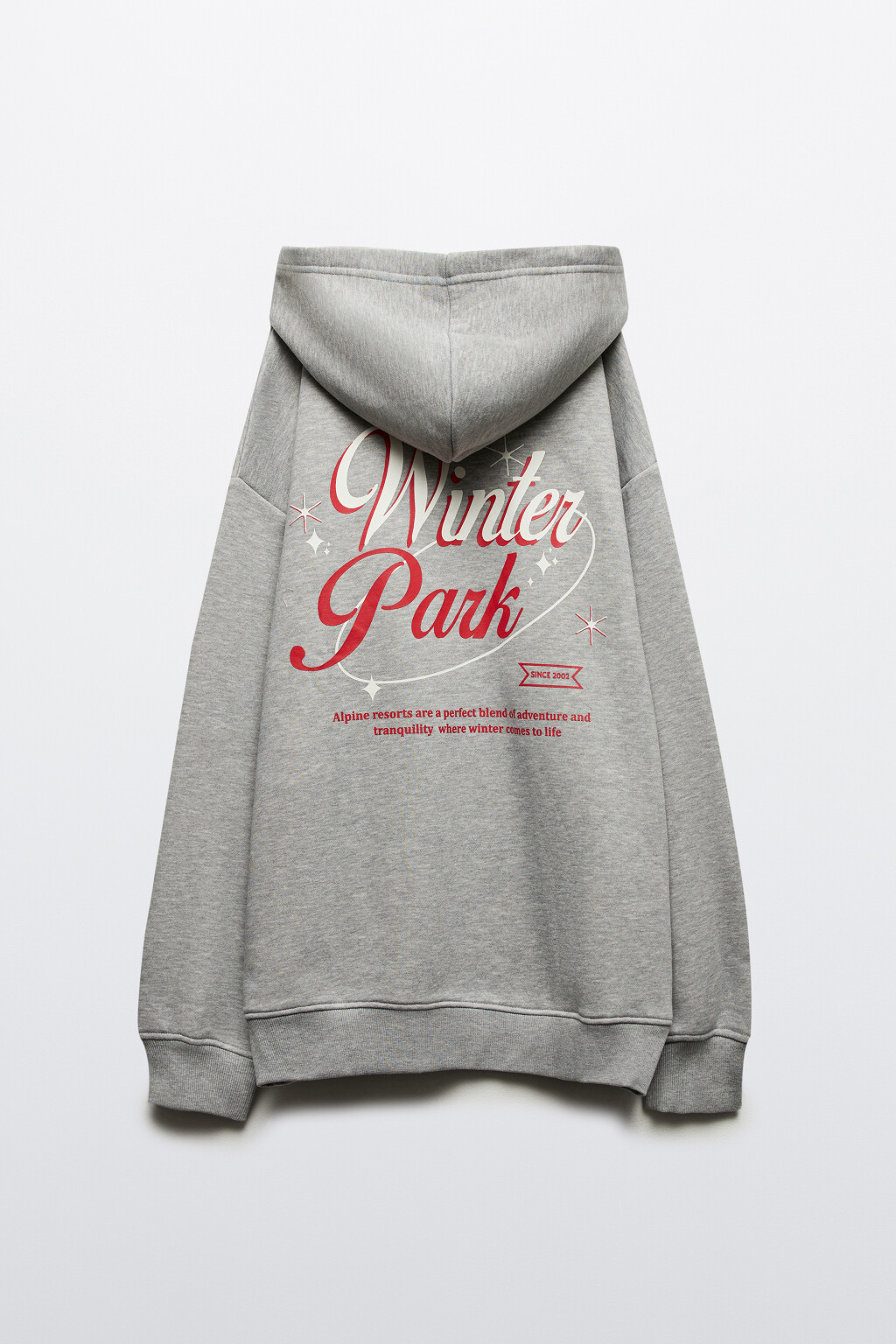 Худи oversize спортивная с принтом - цвет серый - 10