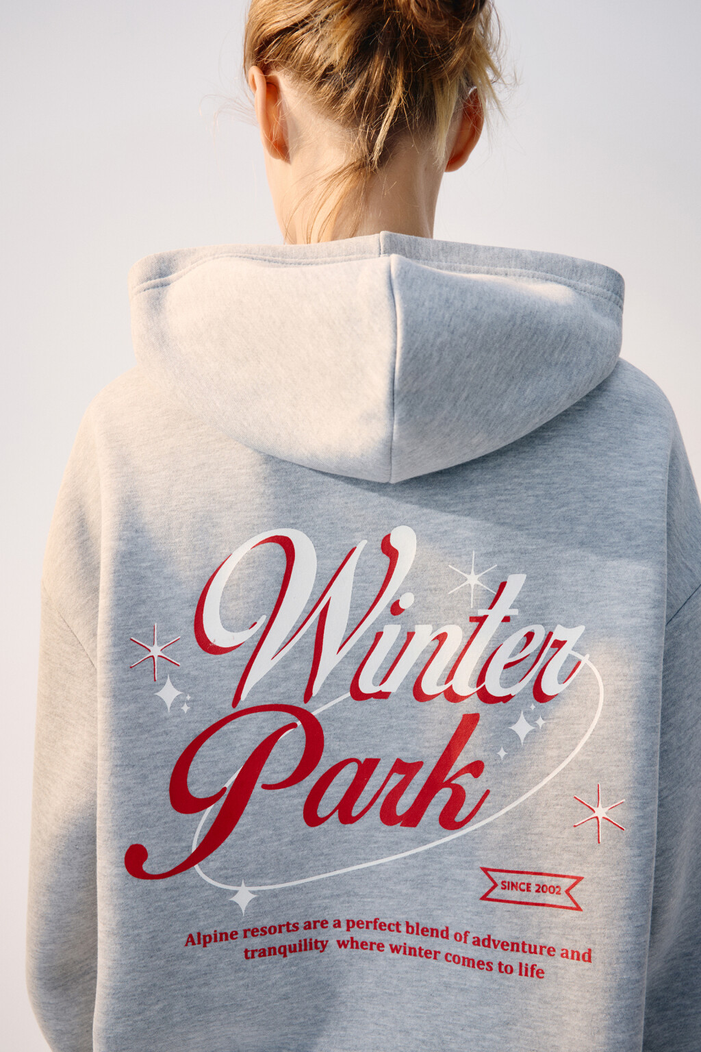 Худи oversize спортивная с принтом - цвет серый - 7