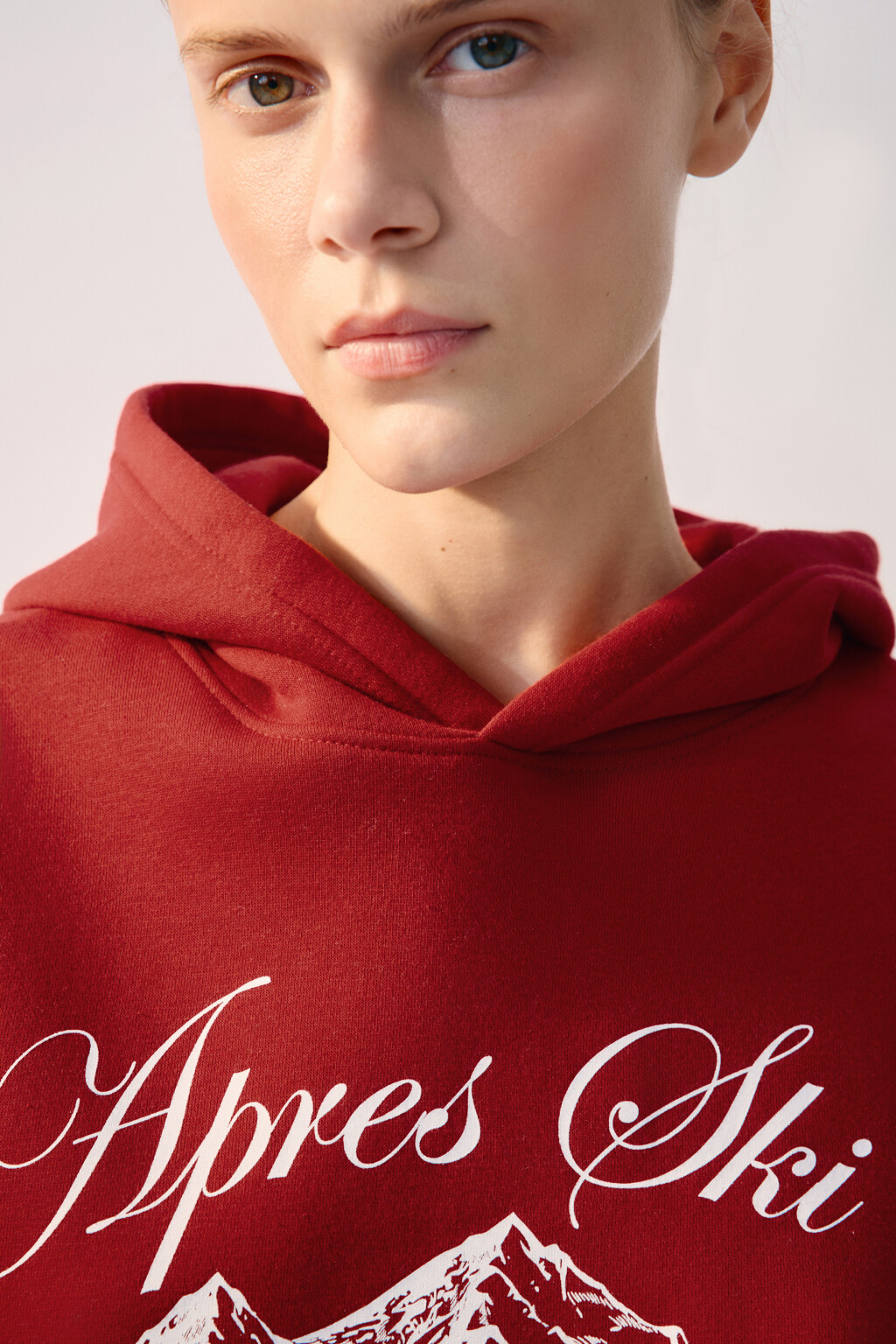 Худи oversize спортивная с принтом - цвет красный - 5