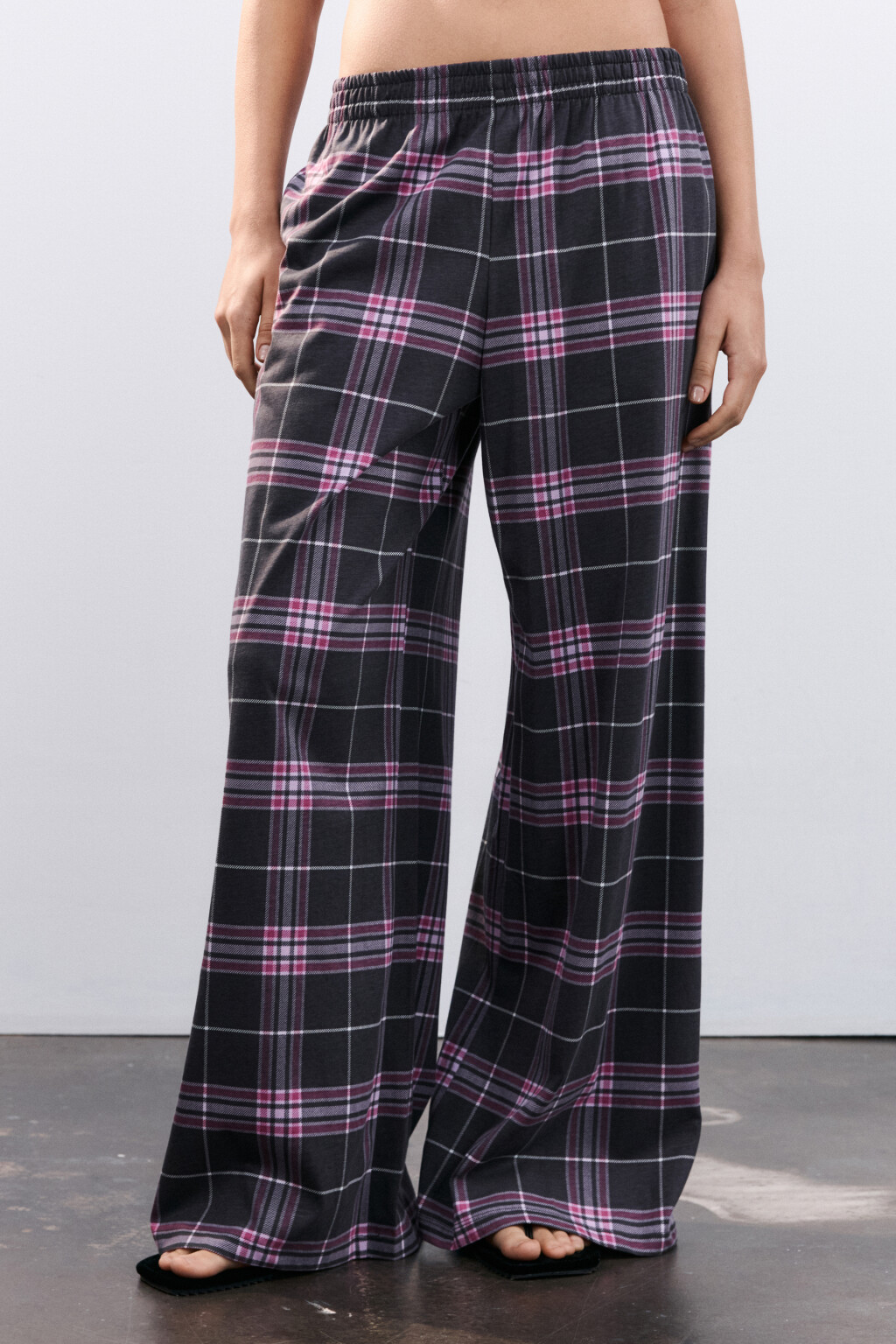 Брюки домашние с принтом - цвет серый - 2