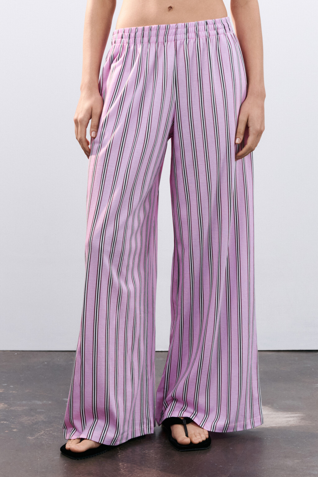 Брюки домашние с принтом - цвет розовый - 2