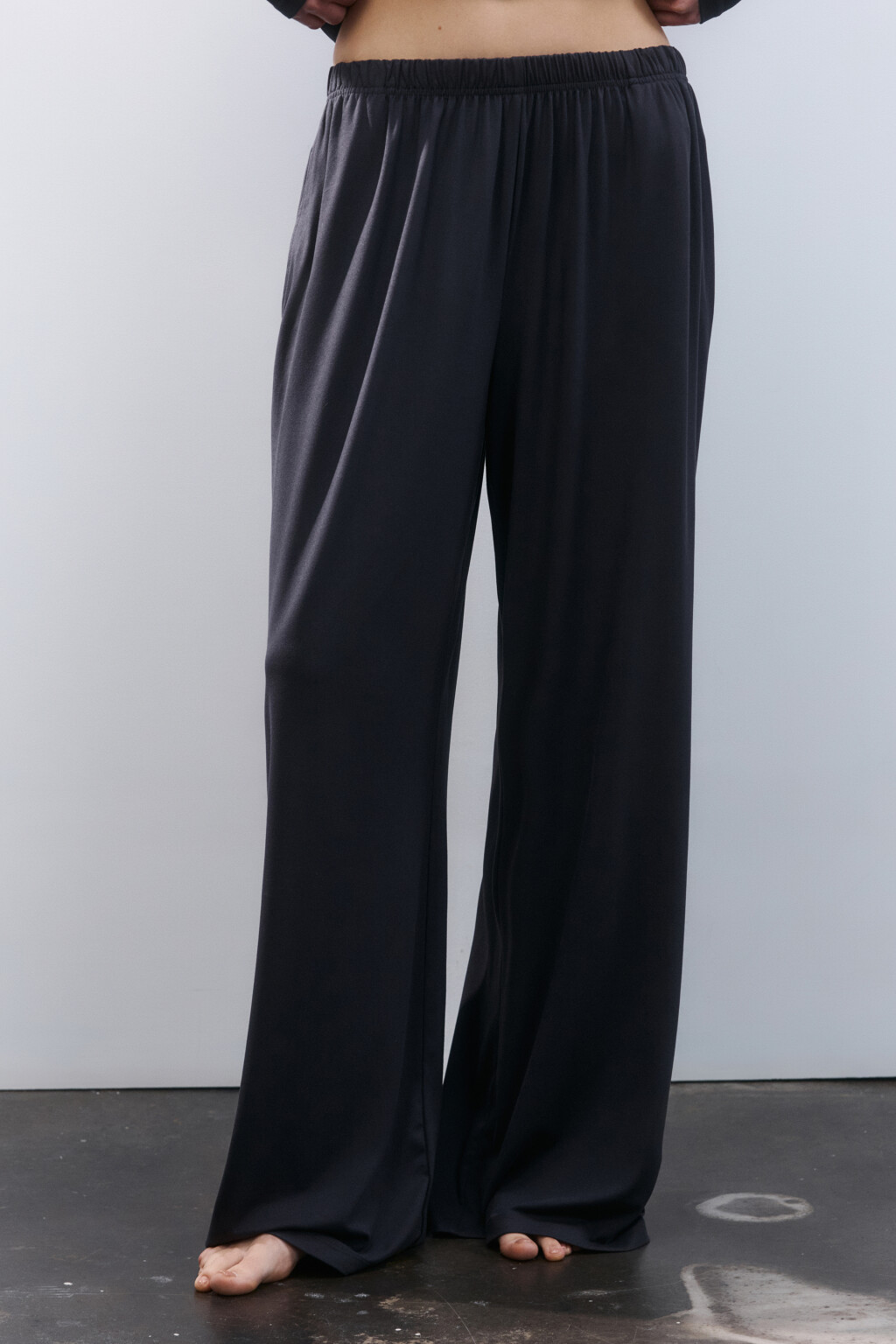 Брюки домашние трикотажные - цвет серый - 3