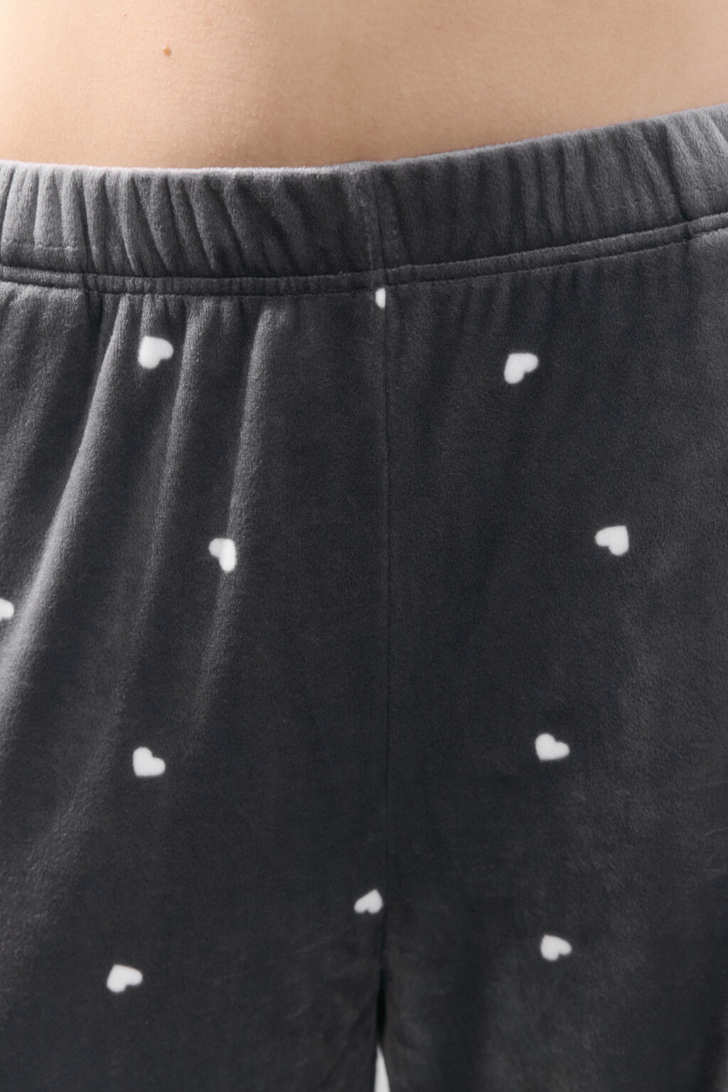 Брюки домашние велюровые с принтом - цвет бежевый - 6