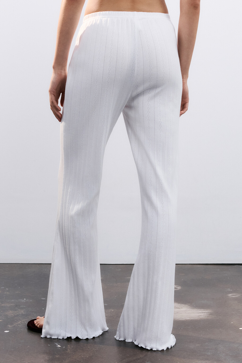 Брюки домашние с волнистыми краями - цвет ванильный - 4