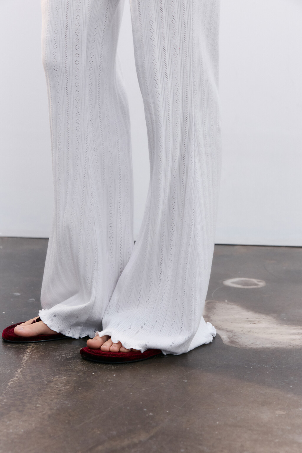 Брюки домашние с волнистыми краями - цвет ванильный - 7