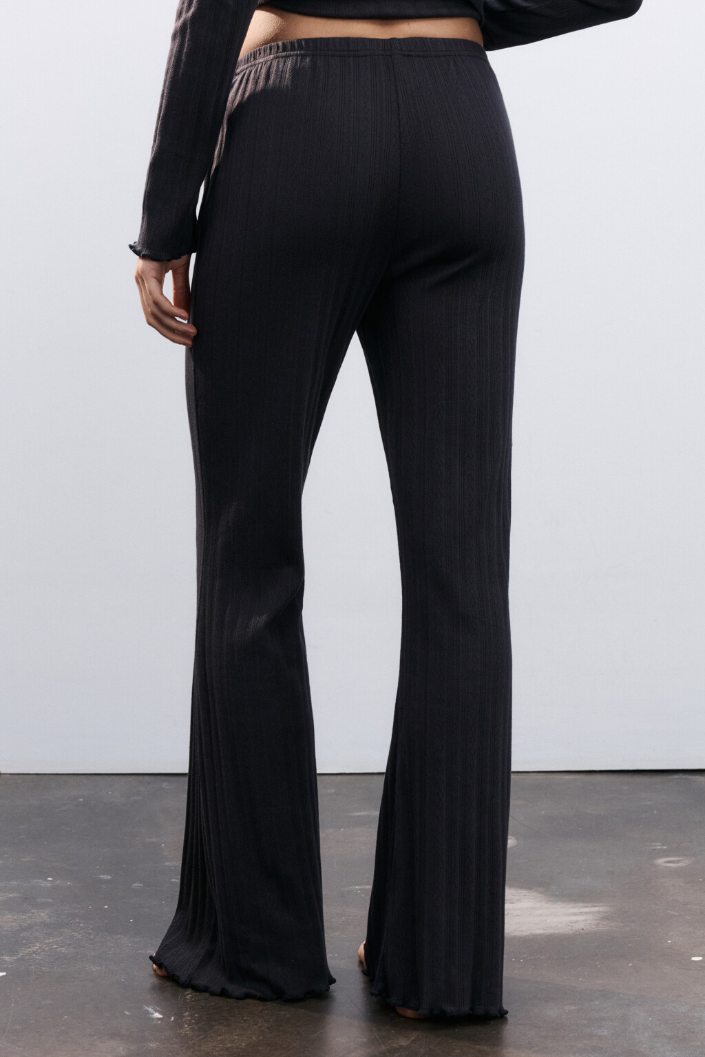 Брюки домашние с волнистыми краями - цвет серый - 3