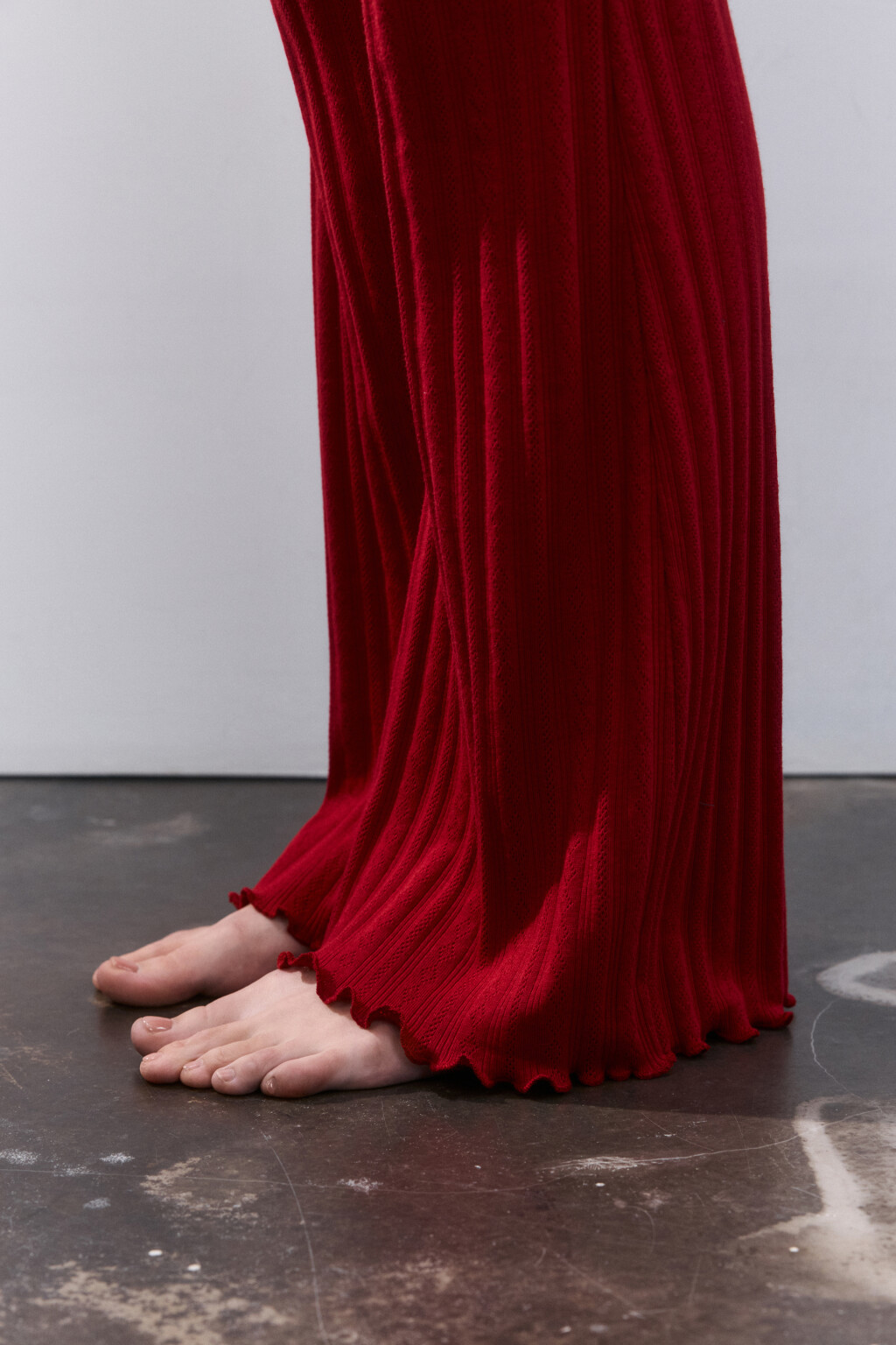 Брюки домашние с волнистыми краями - цвет красный - 5