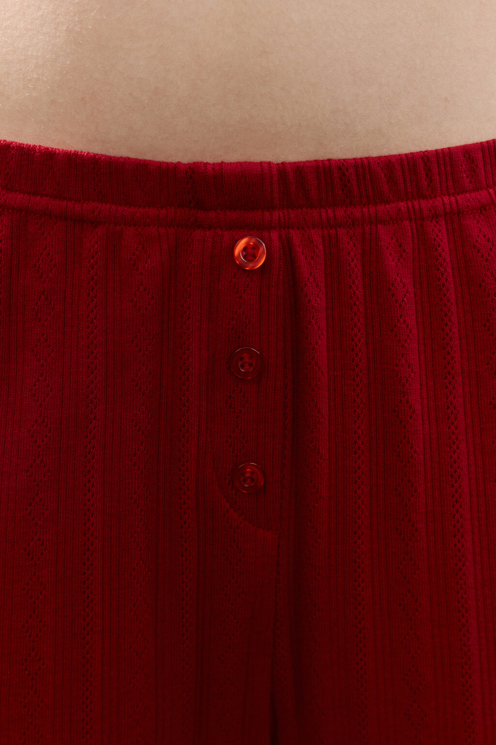 Брюки домашние с волнистыми краями - цвет красный - 6