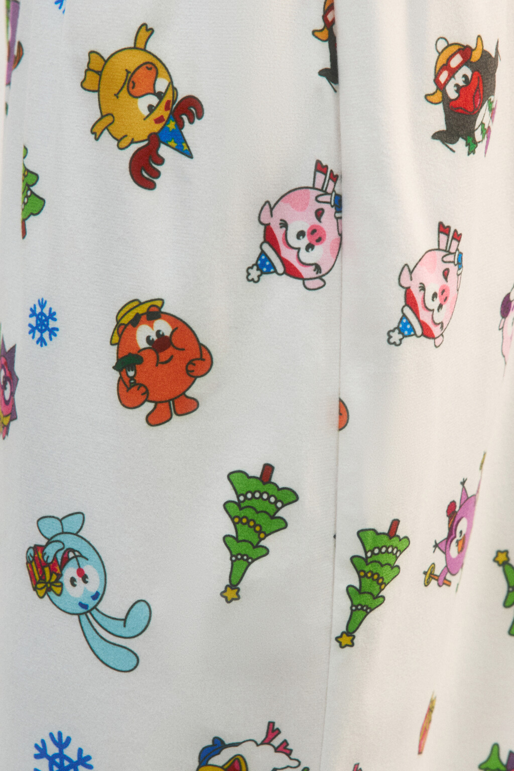 Брюки широкие домашние с принтом - цвет ванильный - 6