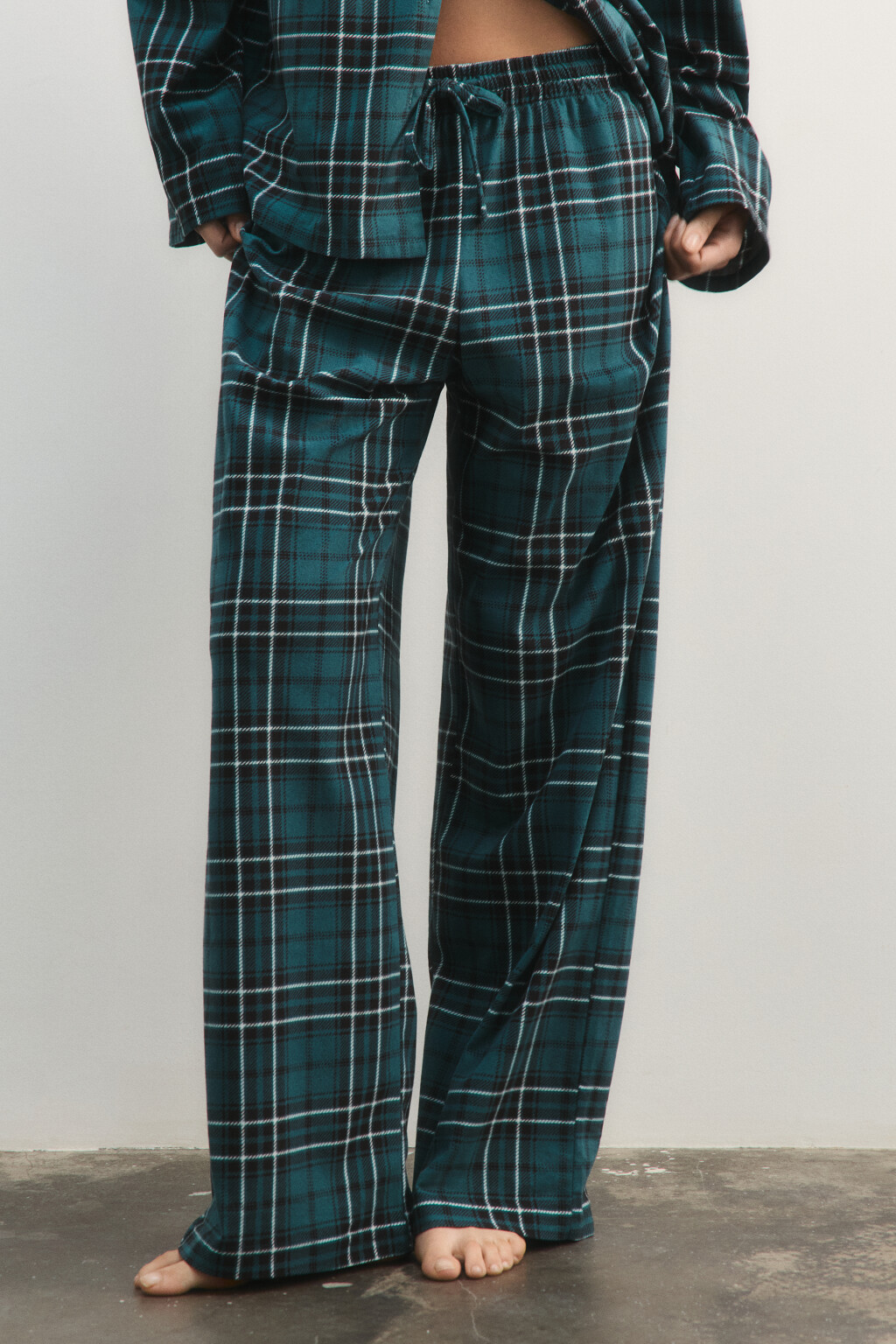 Брюки домашние с принтом - цвет зеленый - 3