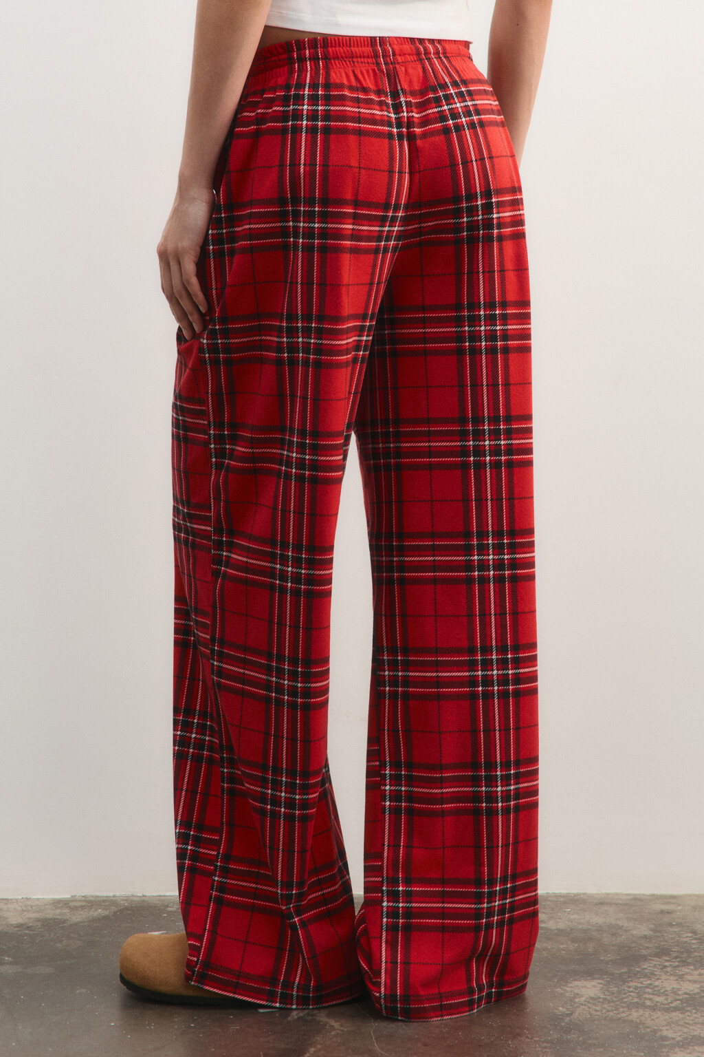 Брюки домашние с принтом - цвет красный - 3