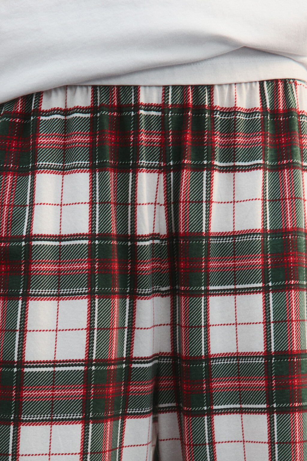 Брюки пижамные хлопковые с принтом - цвет белый - 6