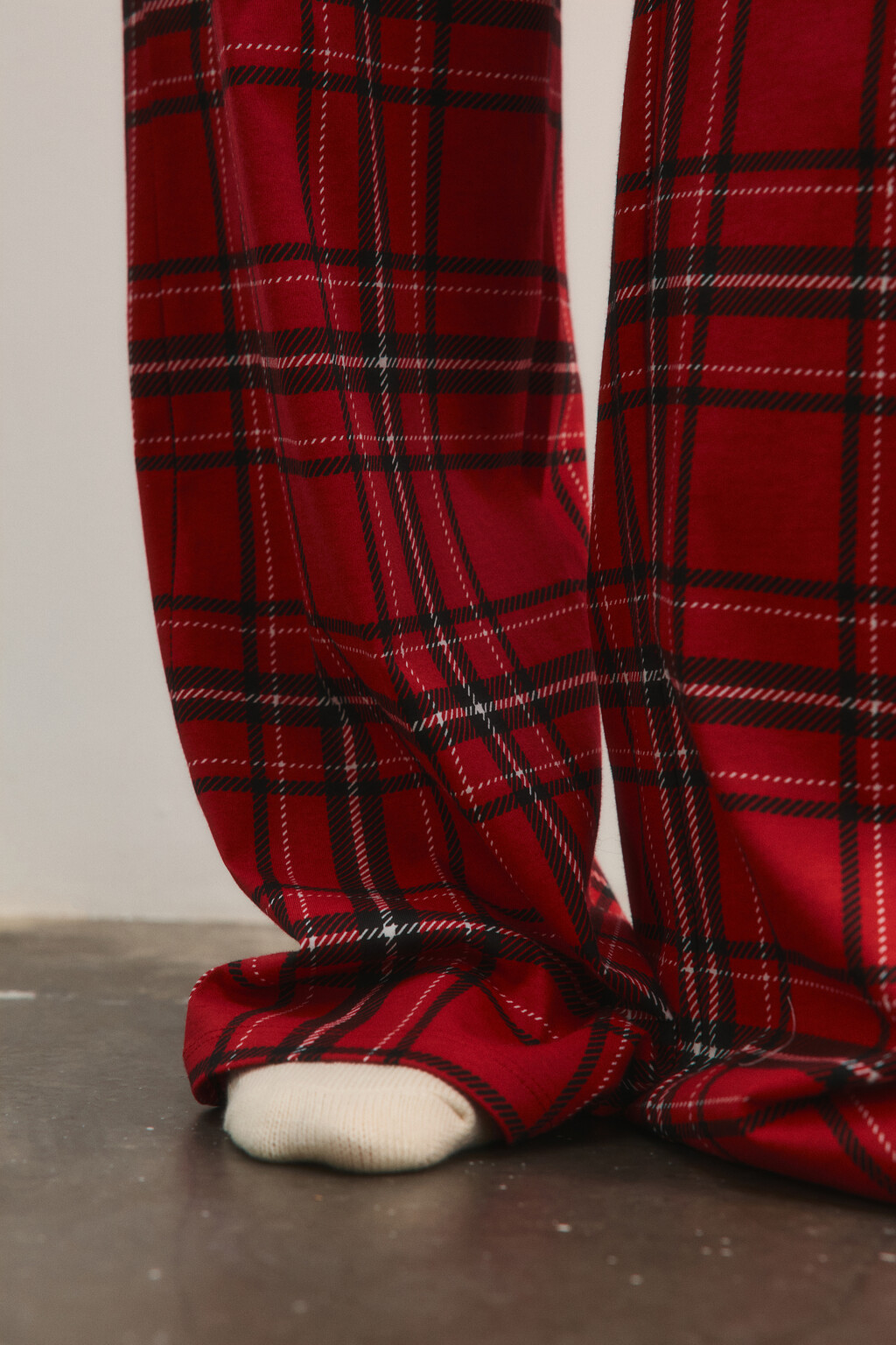 Брюки пижамные хлопковые с принтом - цвет красный - 6