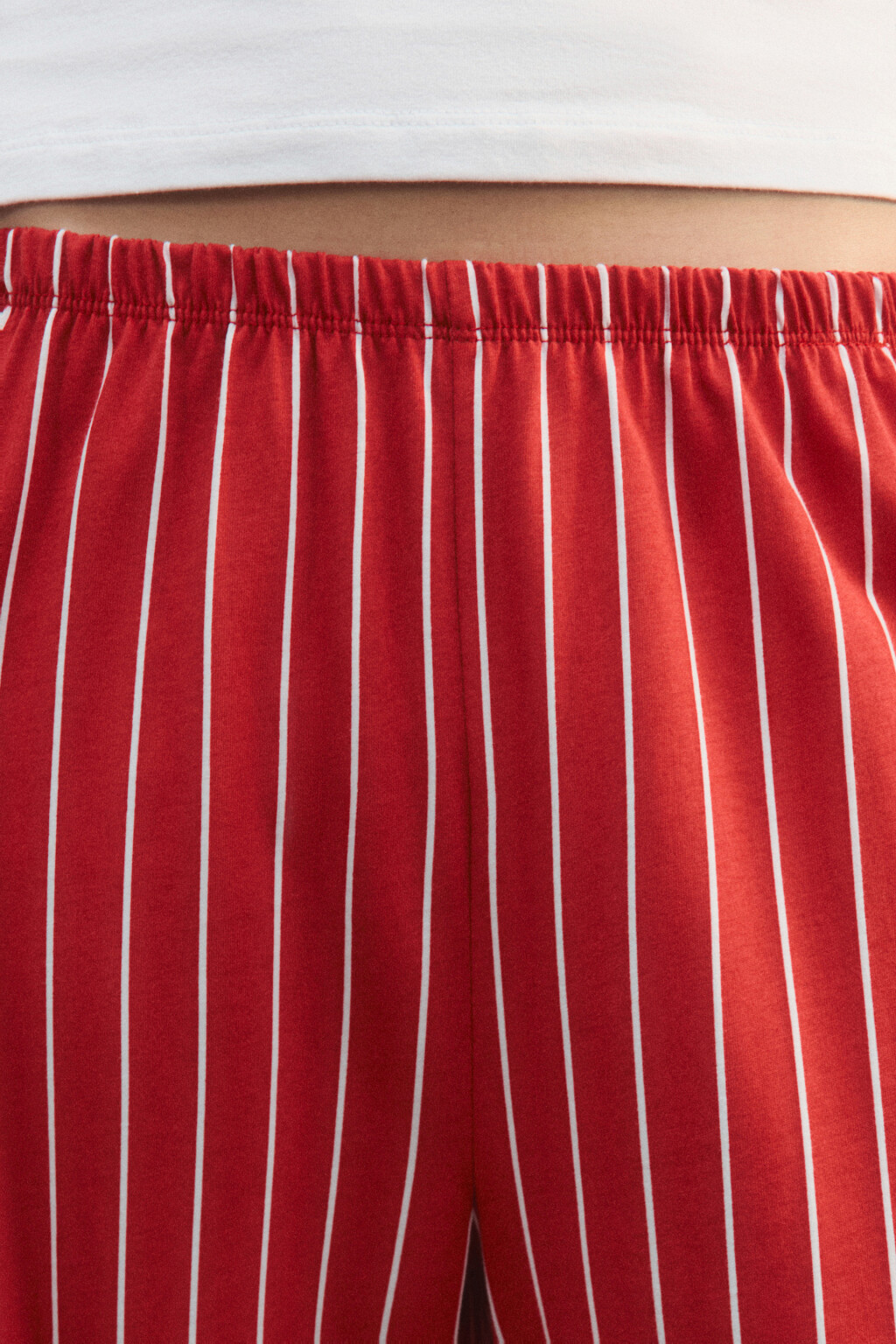 Брюки пижамные хлопковые с принтом - цвет красный - 7