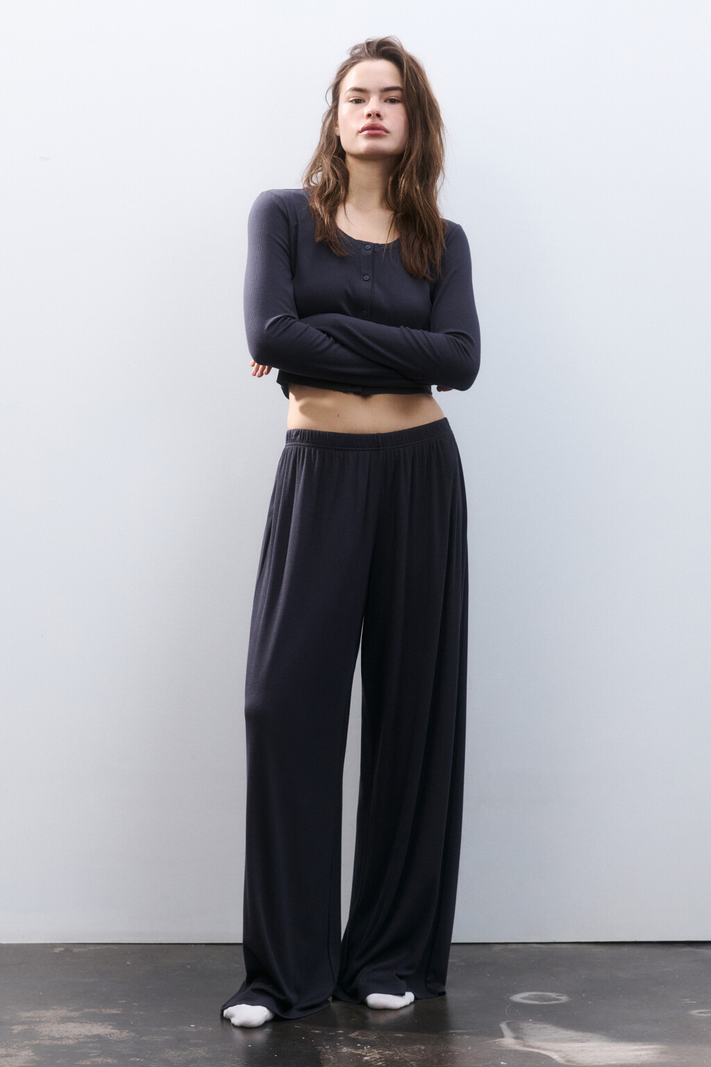 Брюки домашние вискозные - цвет серый - 4