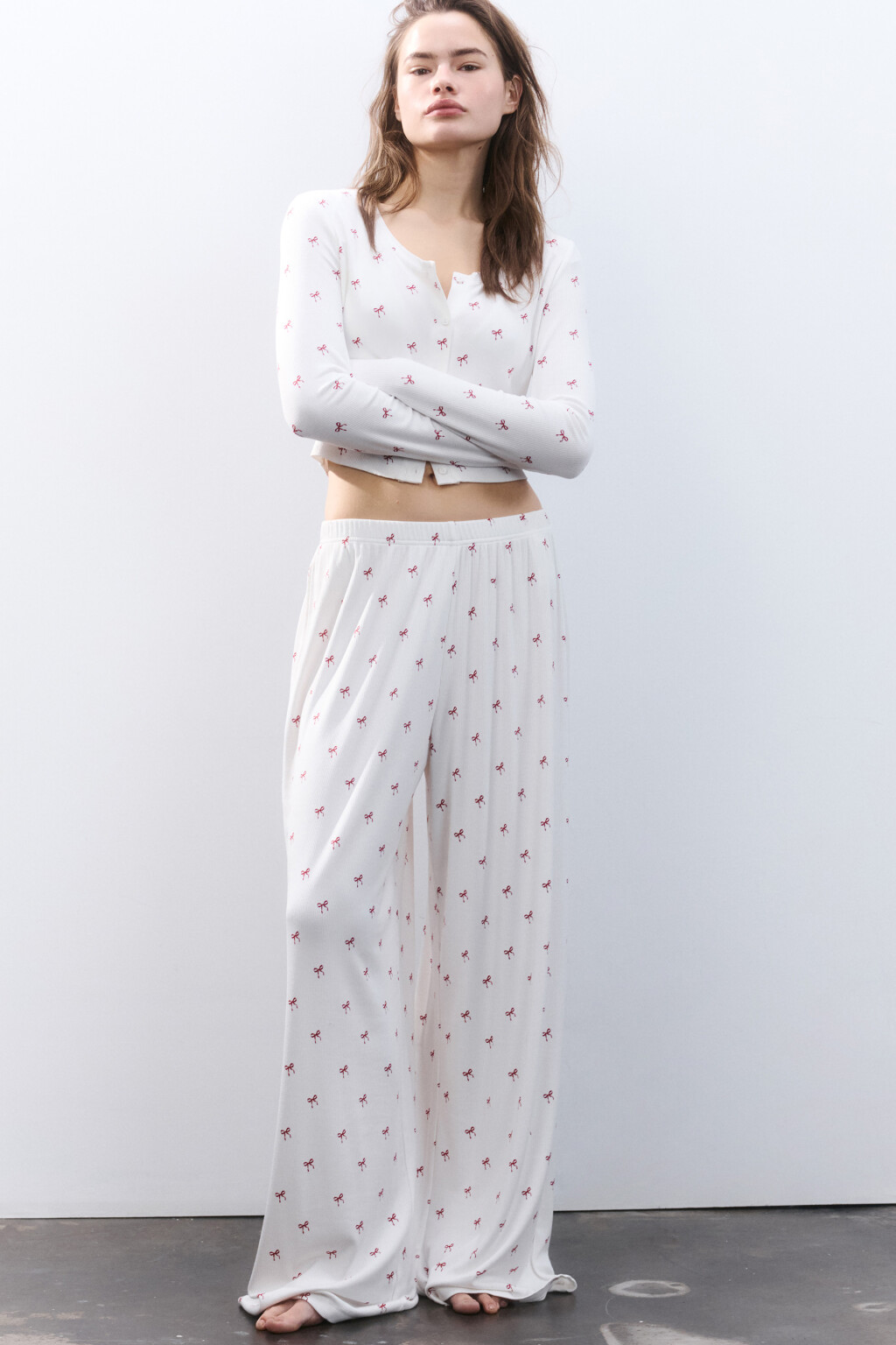 Брюки домашние вискозные - цвет красный - 1