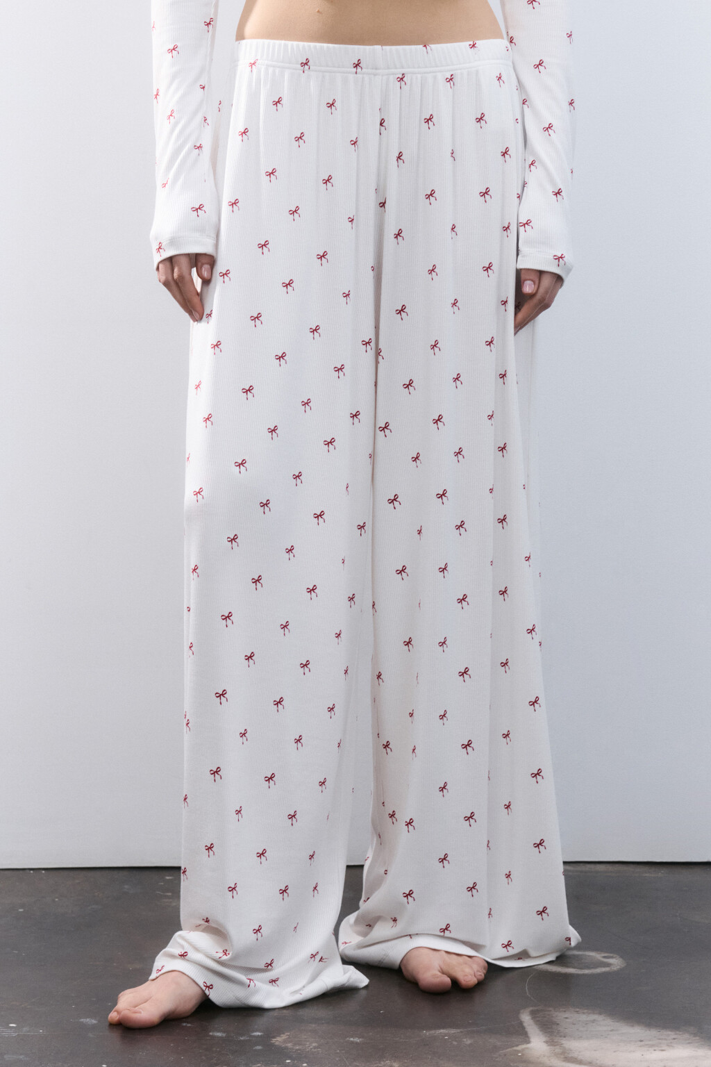 Брюки домашние вискозные - цвет красный - 2