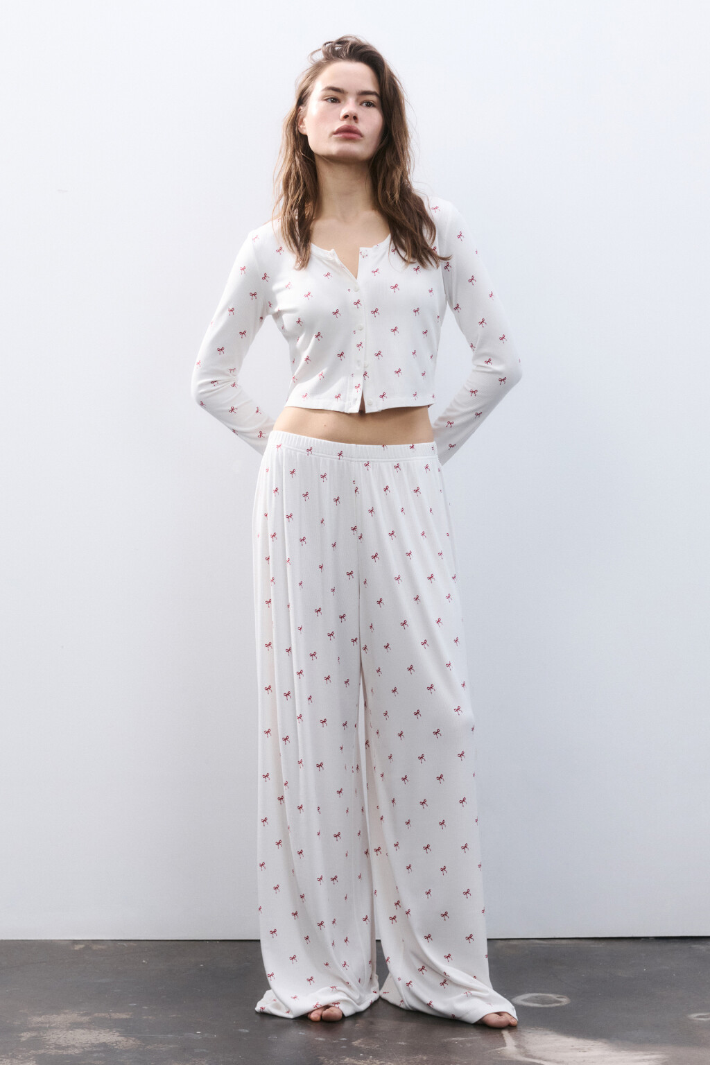 Брюки домашние вискозные - цвет красный - 4