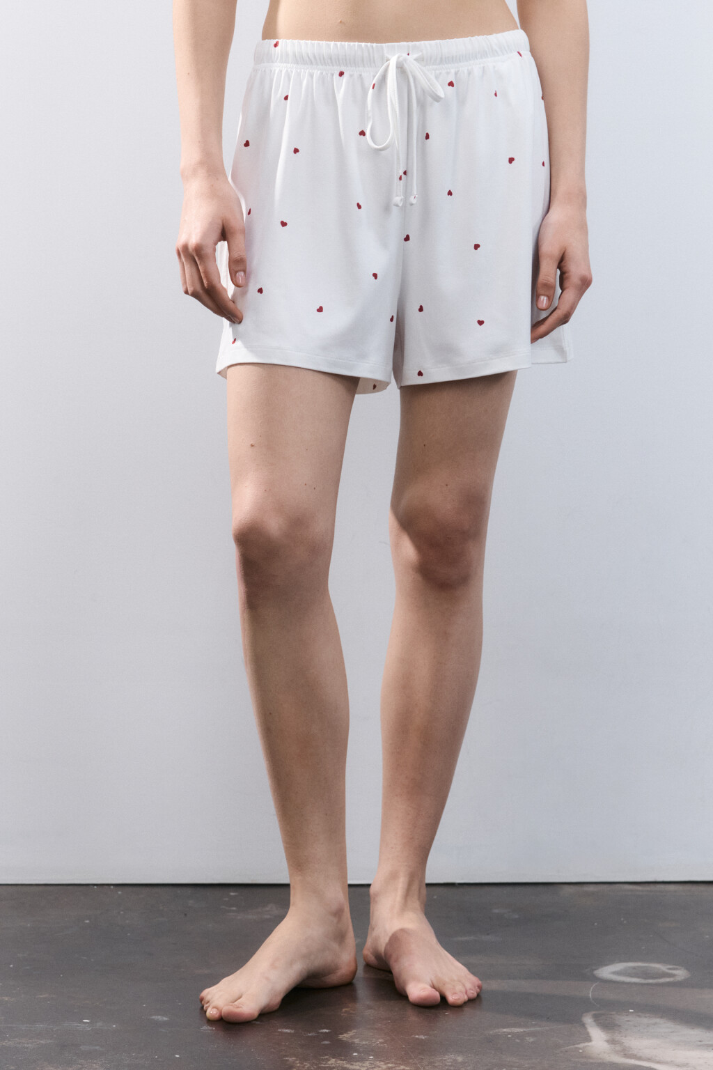 Шорты домашние трикотажные - цвет красный - 2