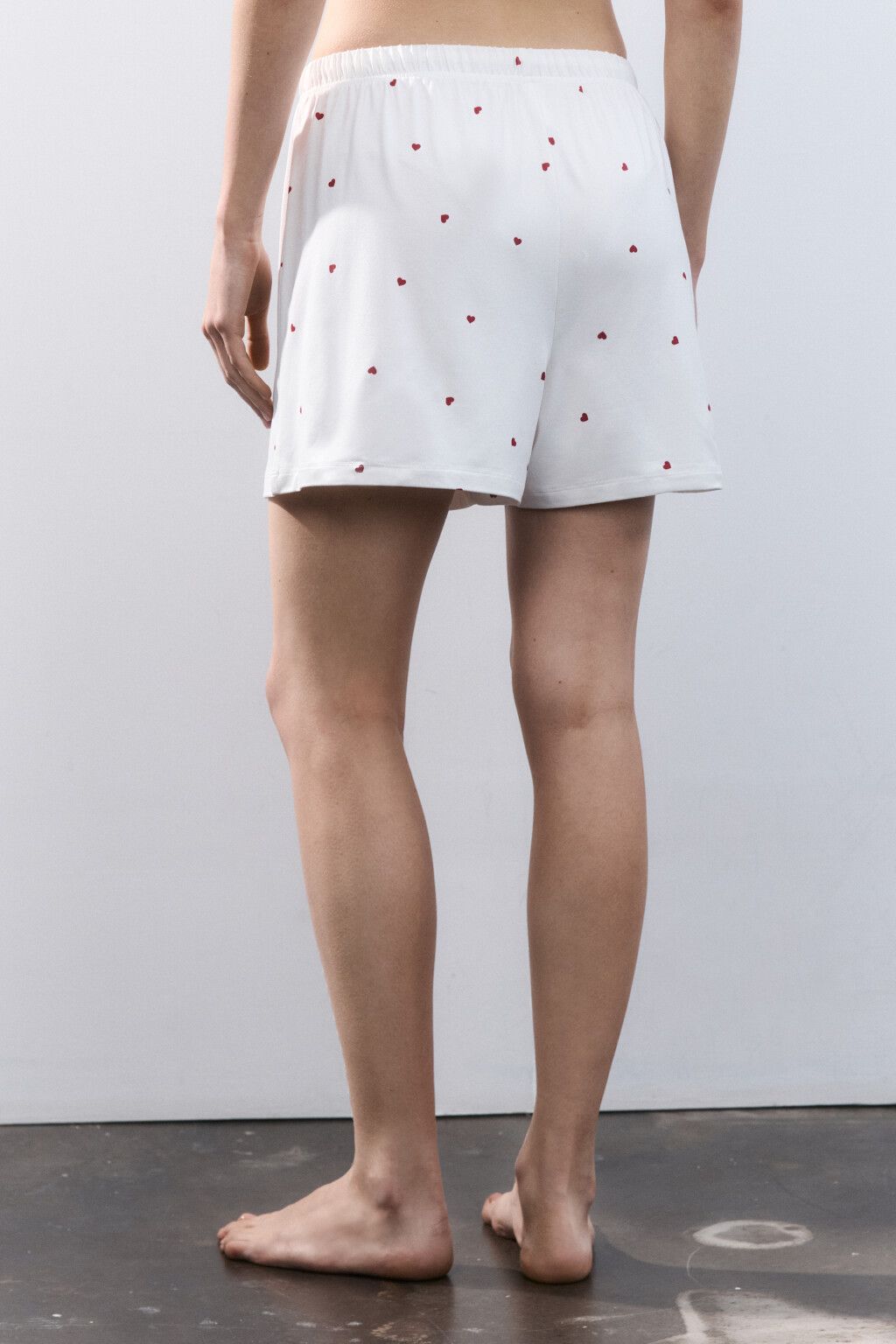 Шорты домашние трикотажные - цвет красный - 3