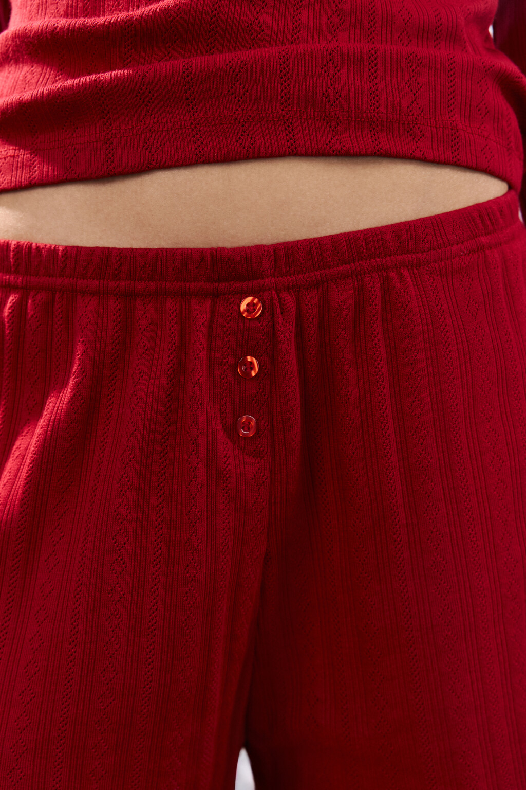 Шорты домашние с волнистыми краями - цвет красный - 6