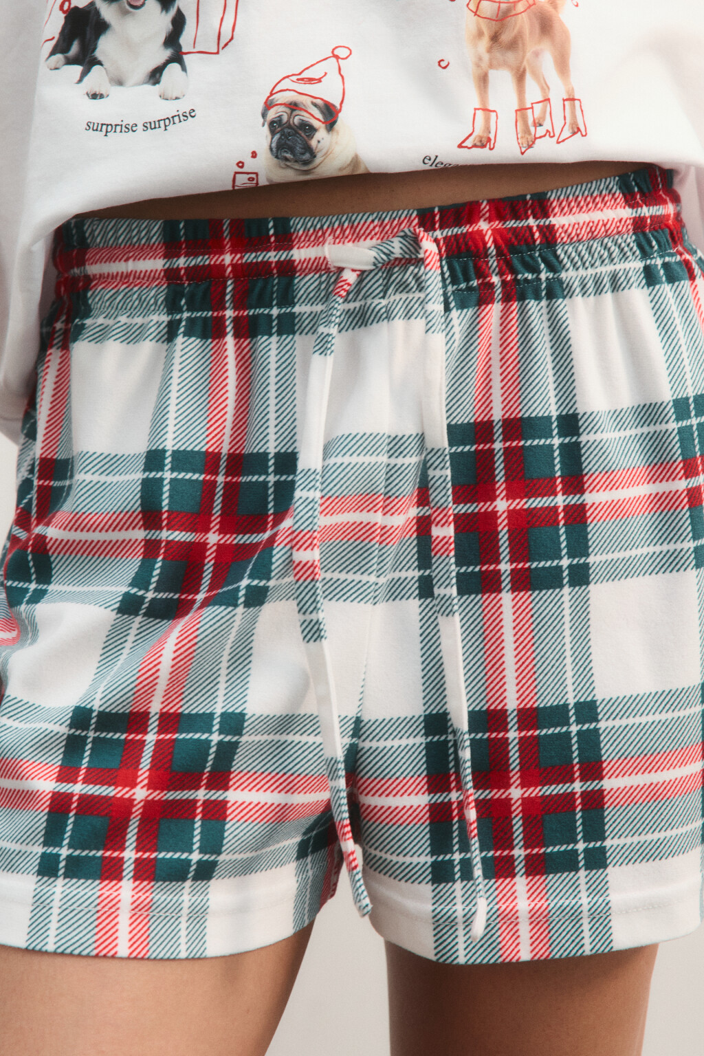 Шорты пижамные в клетку - цвет мультиколор - 5