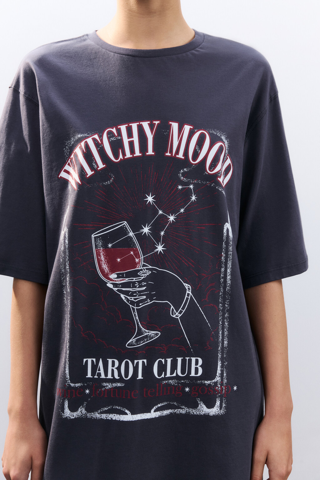 Платье-футболка домашнее с принтом - цвет серый - 6