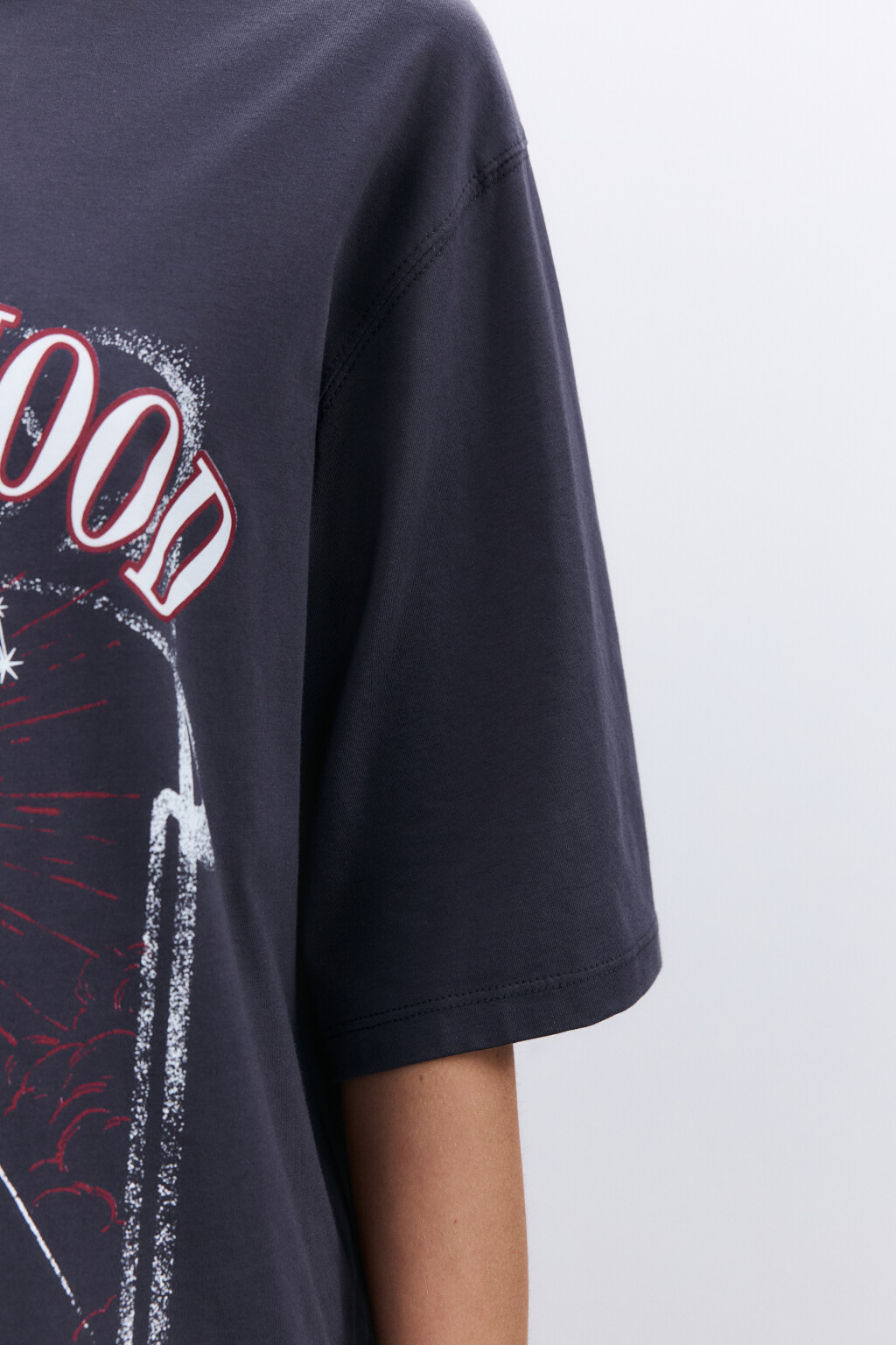 Платье-футболка домашнее с принтом - цвет серый - 7