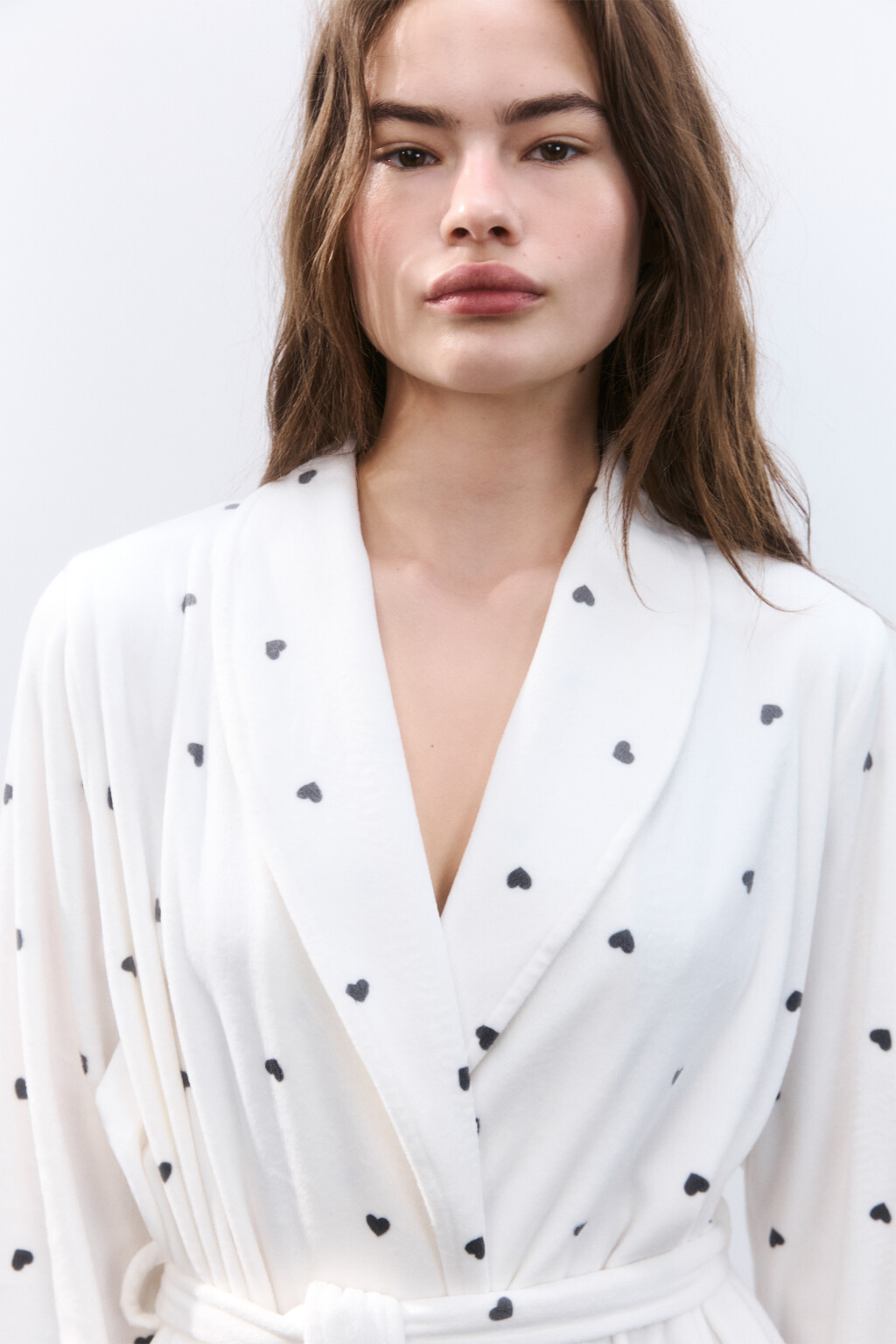 Халат велюровый с принтом - цвет серый - 5